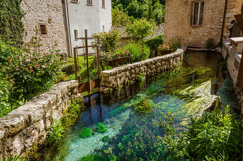 Clear waters in Rasiglia