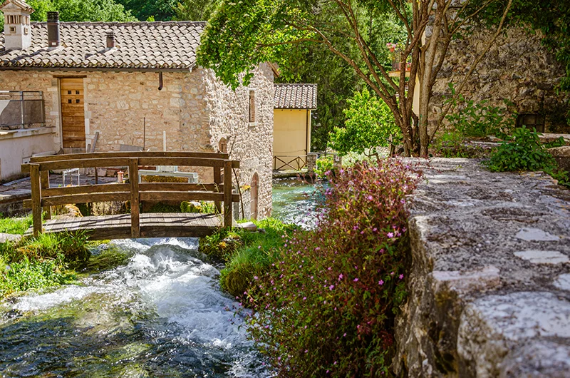 Wood bridge in Rasiglia